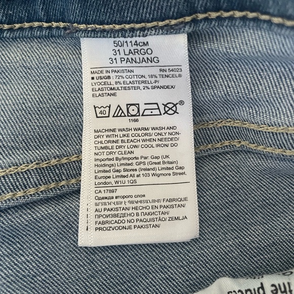 Banana Republic medium wash button fly raw hem high waist denim jean size 31 - Picture 10 of 11